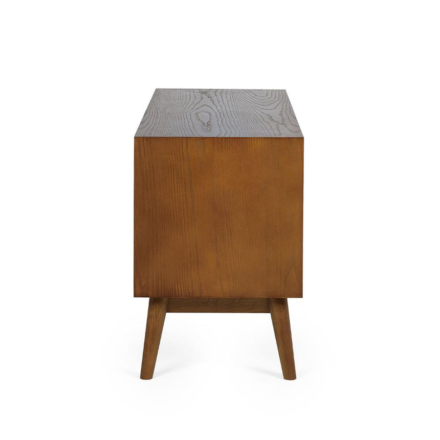 Lowry Cherry Wood Retro Style 120cm Media Unit-2