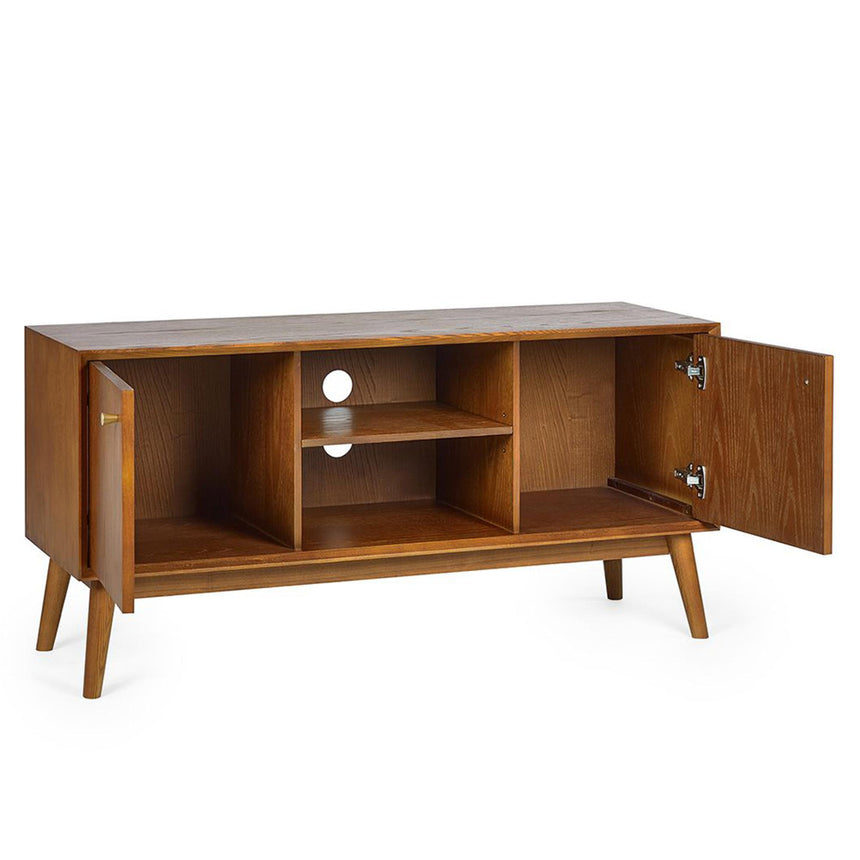 Lowry Cherry Wood Retro Style 120cm Media Unit-3