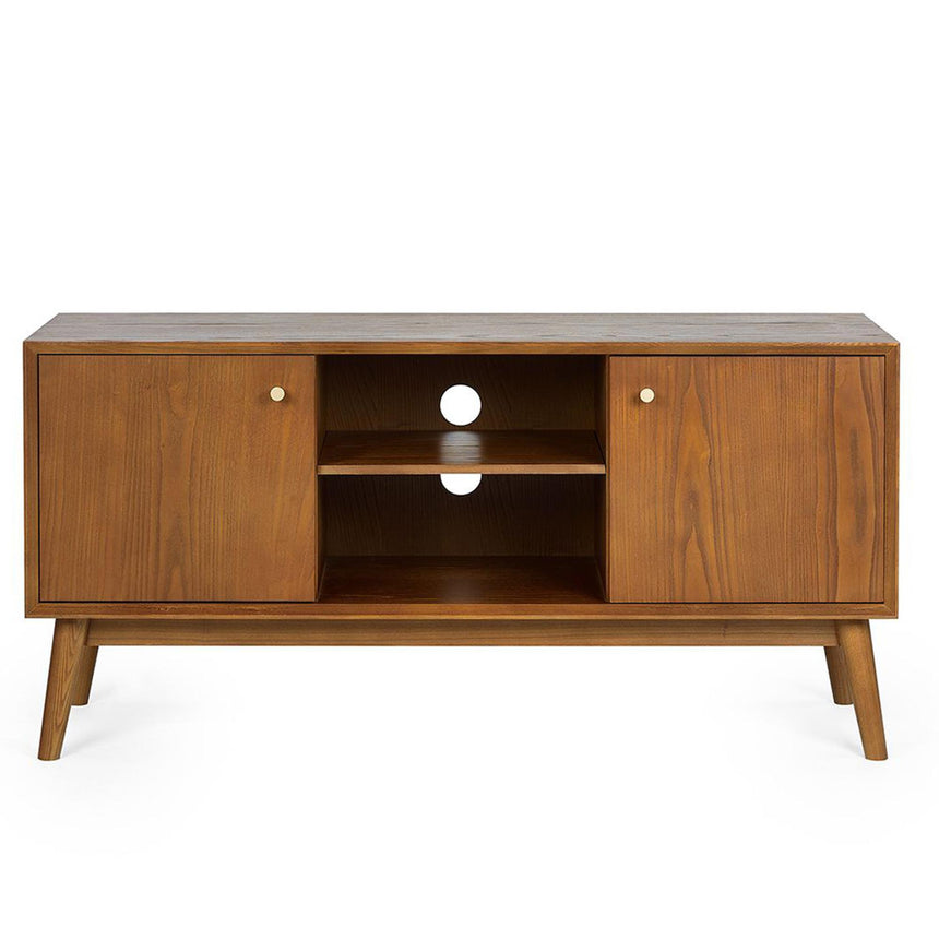 Lowry Cherry Wood Retro Style 120cm Media Unit-4
