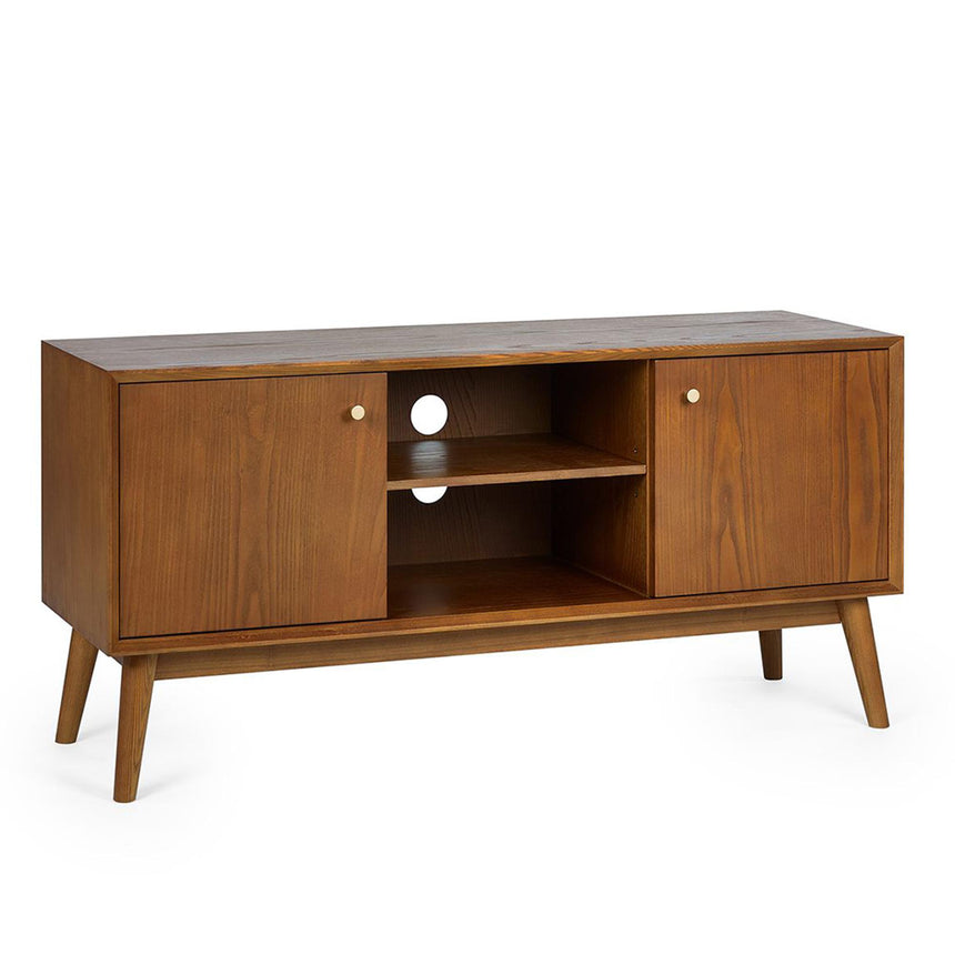 Lowry Cherry Wood Retro Style 120cm Media Unit-5