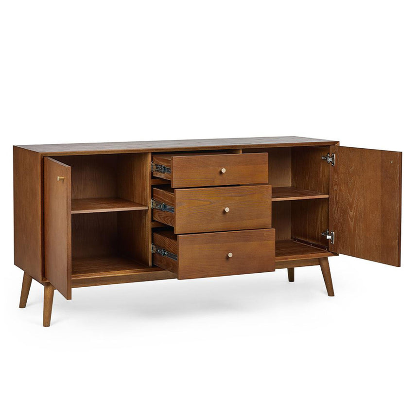 Lowry Cherry Wood Retro Style 150cm Medium 2 Door Sideboard-3