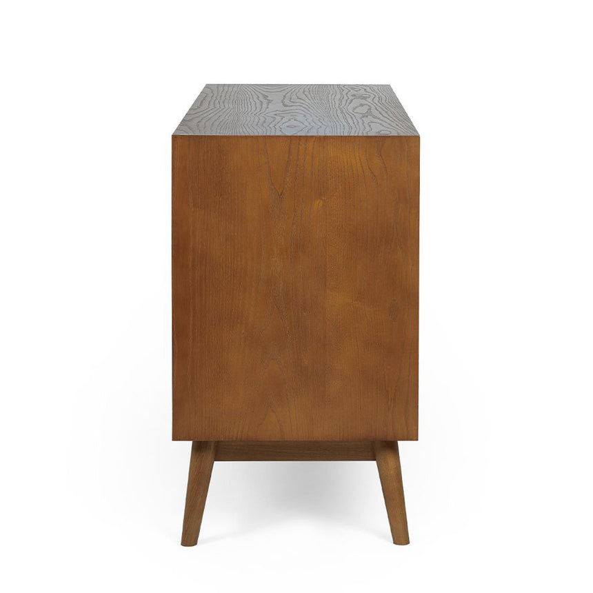 Lowry Cherry Wood Retro Style 150cm Medium 2 Door Sideboard-5