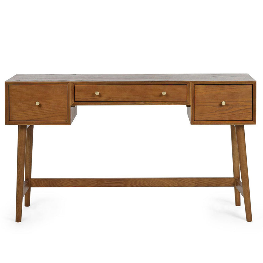 Lowry Cherry Wood Retro Style 3 Drawer Dressing Table with Stool-3