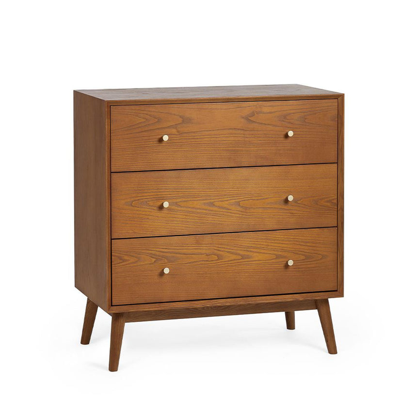 Lowry Cherry Wood Retro Style 3 Drawer Small Chest-2