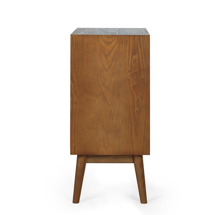 Lowry Cherry Wood Retro Style 70cm Compact 2 Door Sideboard-3