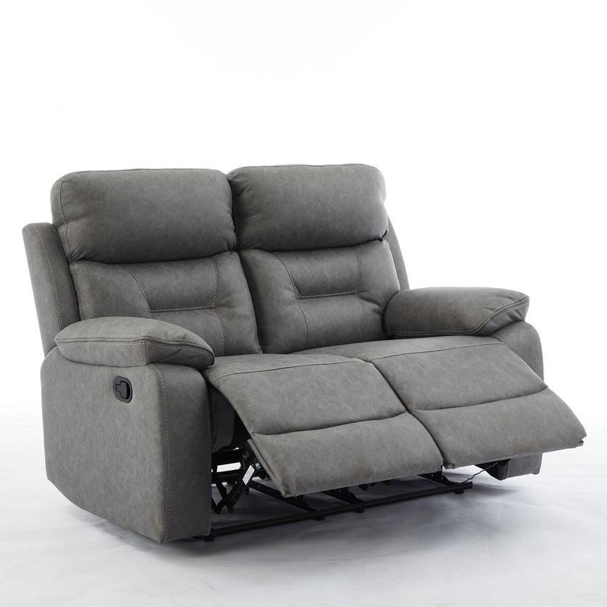 Hayley Grey Fabric 2 Seater Manual Recliner Sofa-2