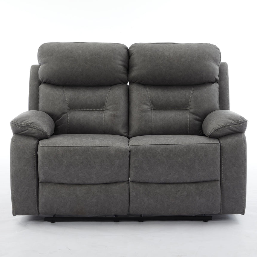 Hayley Grey Fabric 2 Seater Manual Recliner Sofa-3