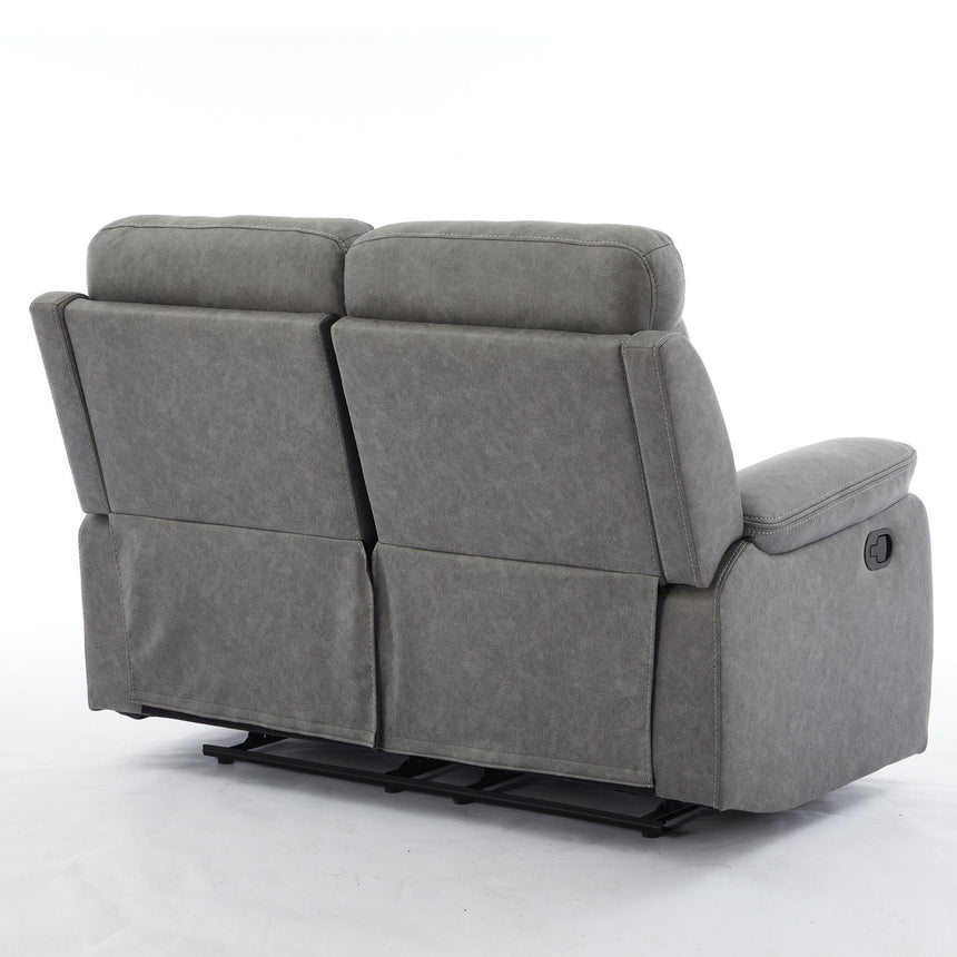 Hayley Grey Fabric 2 Seater Manual Recliner Sofa-7
