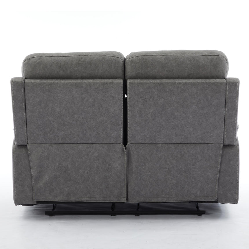 Hayley Grey Fabric 2 Seater Manual Recliner Sofa-8