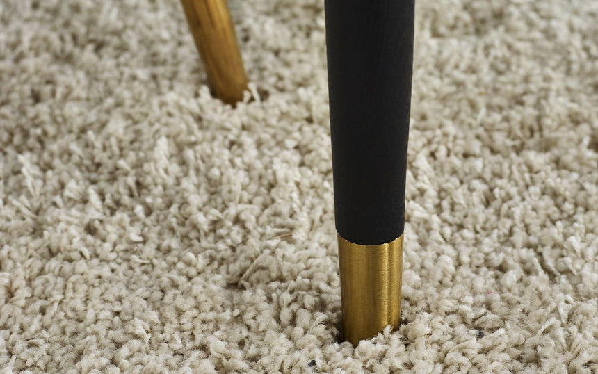 Louis White Ceramic Top 6 Seater Dining Table - Black Fluted Base-3