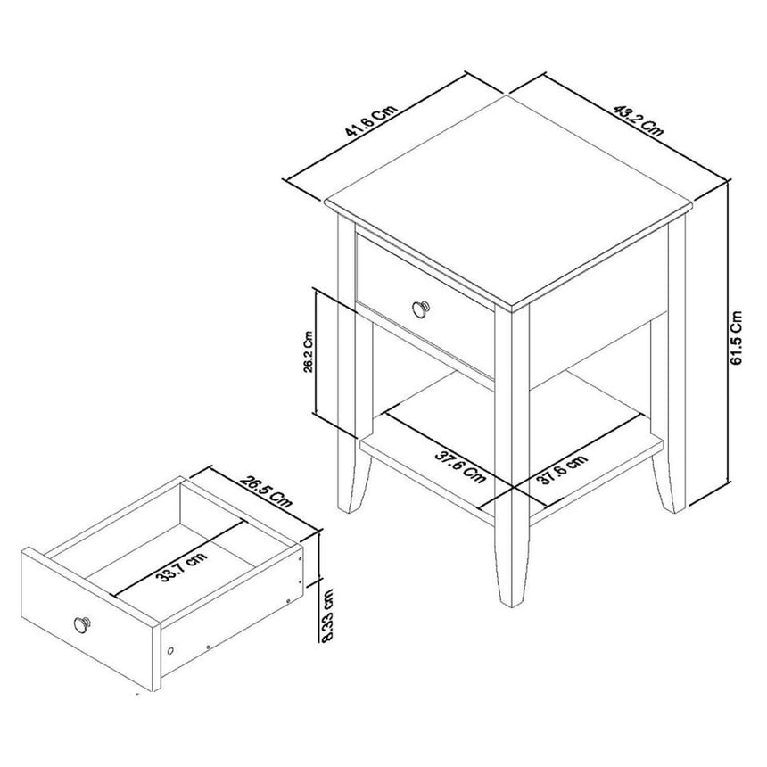 Bentley Designs Ashby Soft Grey 1 Drawer Bedside Cabinet-4