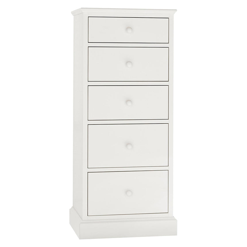 Bentley Designs Ashby White 5 Drawer Tall Chest-2