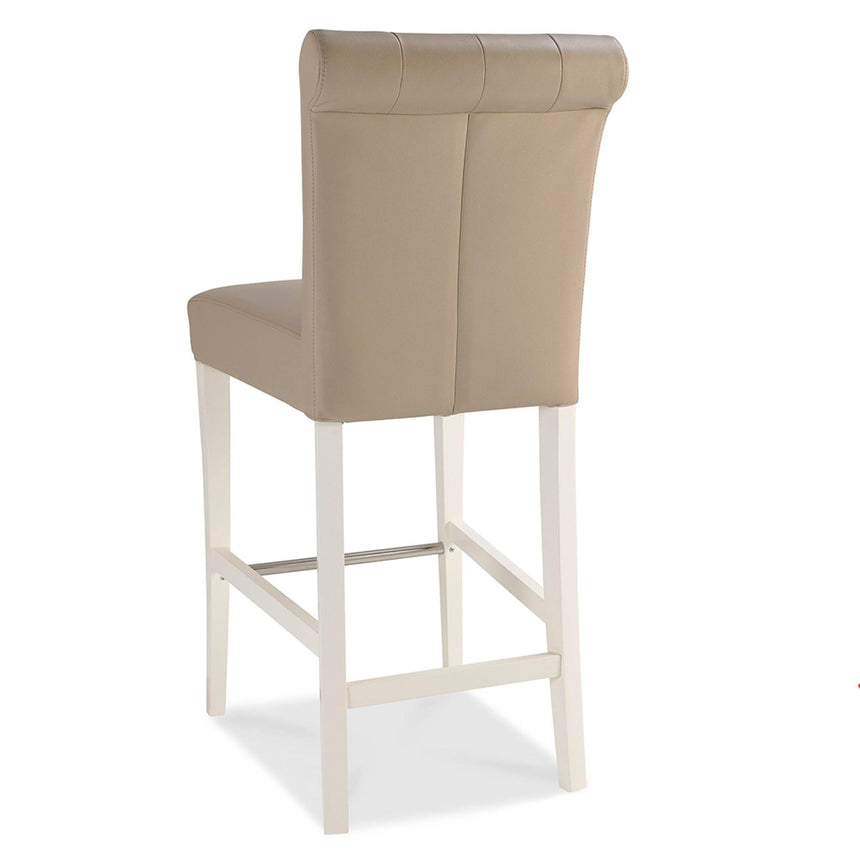 2 x Bentley Designs Hampstead Two Tone Ivory Bonded Leather Upholstered Barstool-3