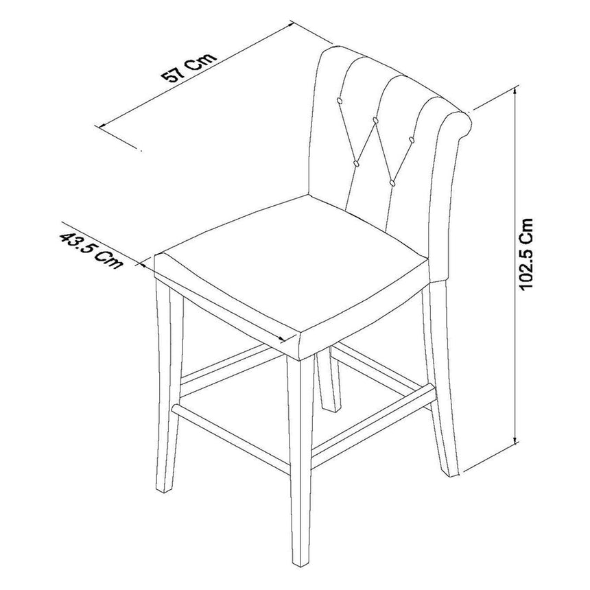 2 x Bentley Designs Hampstead Two Tone Ivory Bonded Leather Upholstered Barstool-5