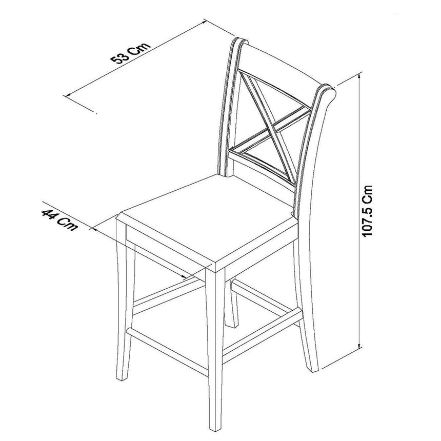 2 x Bentley Designs Hampstead Two Tone Ivory Bonded Leather X Back Barstool-5