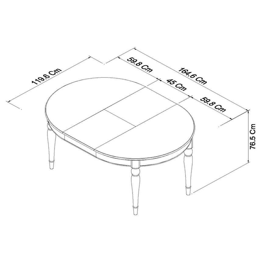 Bentley Designs Hampstead Two Tone 6 Seater Extending Dining Table-4