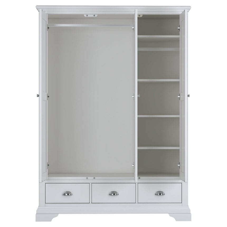 Bentley Designs Hampstead White 3 Door Combi Wardrobe-2