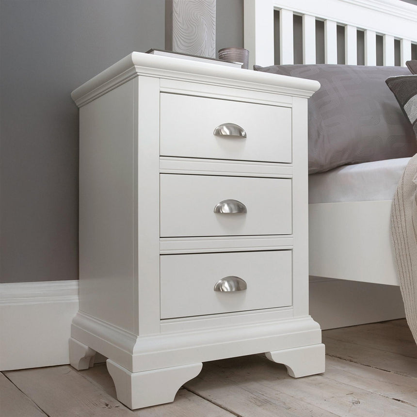 Bentley Designs Hampstead White 3 Drawer Bedside Cabinet-2
