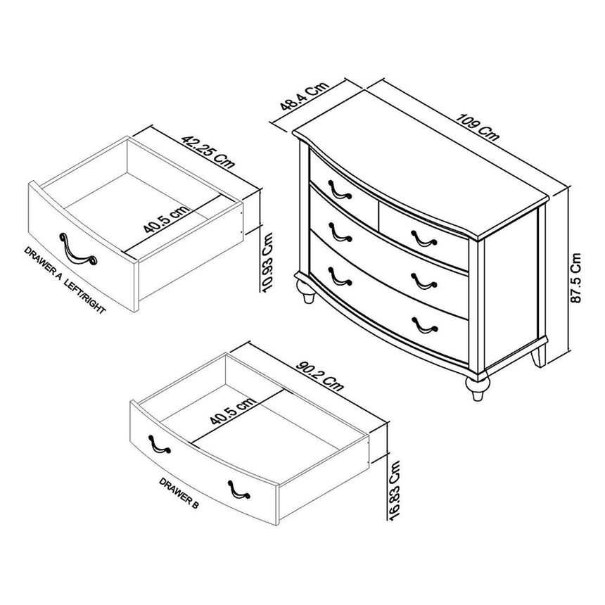 Bentley Designs Montreux Grey Washed Oak and Soft Grey 2+2 Drawer Chest-6