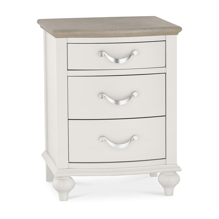Bentley Designs Montreux Grey Washed Oak and Soft Grey 3 Drawer Bedside Cabinet-4