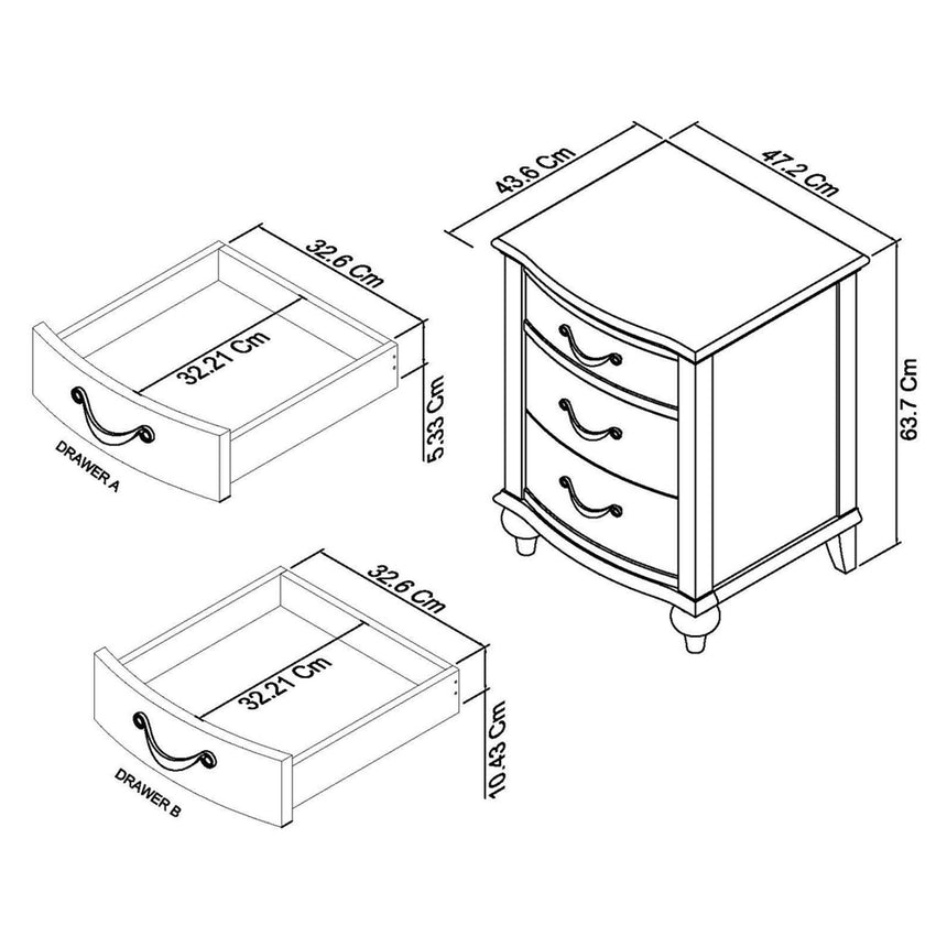 Bentley Designs Montreux Grey Washed Oak and Soft Grey 3 Drawer Bedside Cabinet-6