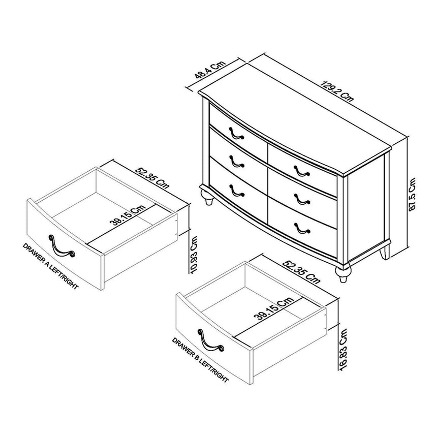 Bentley Designs Montreux Grey Washed Oak and Soft Grey 6 Drawer Wide Chest-5