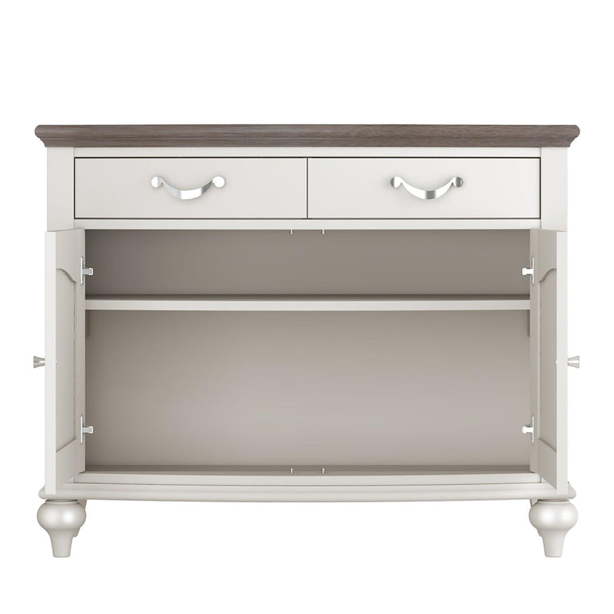 Bentley Designs Montreux Grey Washed Oak and Soft Grey 2 Drawer Narrow Sideboard-2
