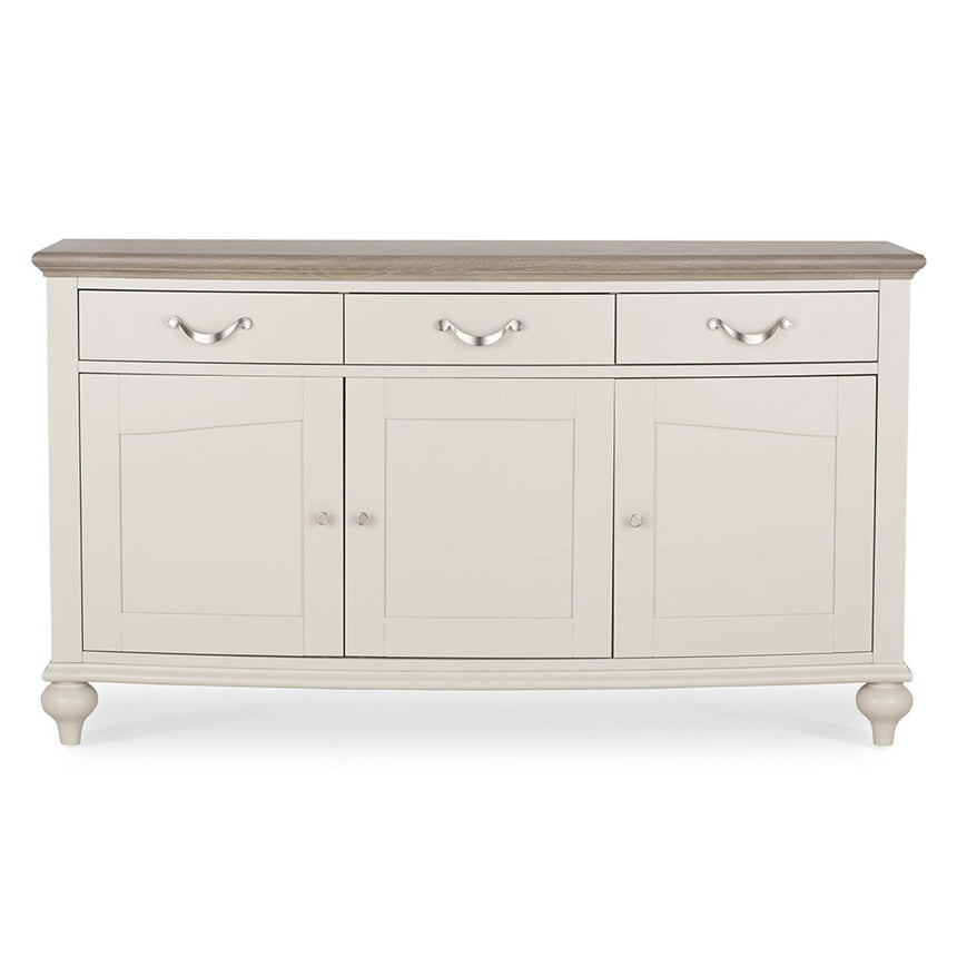 Bentley Designs Montreux Grey Washed Oak and Soft Grey 3 Drawer Wide Sideboard-5