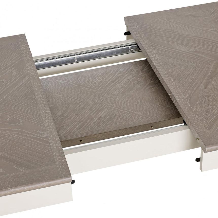 Bentley Designs Montreux Grey Washed Oak and Soft Grey 4 Seater Extending Dining Table-2