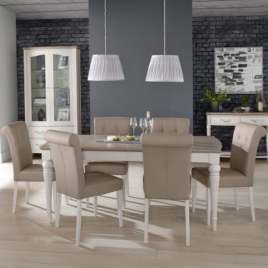 Bentley Designs Montreux Grey Washed Oak and Soft Grey 4 Seater Extending Dining Table-9