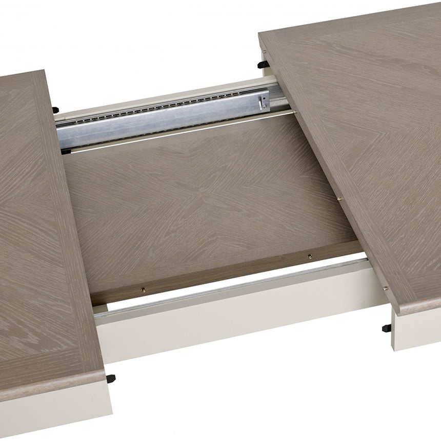 Bentley Designs Montreux Grey Washed Oak and Soft Grey 6 Seater Extending Dining Table-2