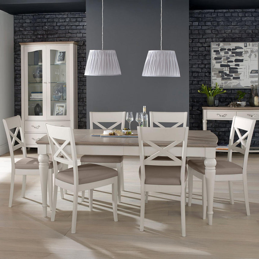 Bentley Designs Montreux Grey Washed Oak and Soft Grey 6 Seater Extending Dining Table-8