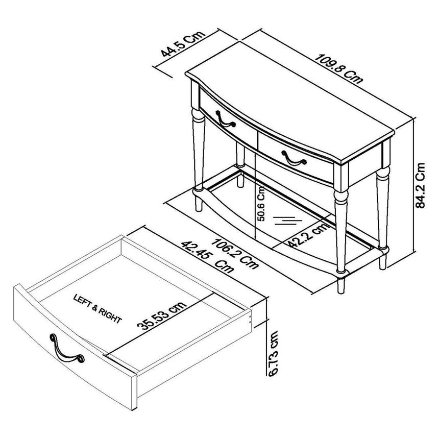 Bentley Designs Montreux Grey Washed Oak and Soft Grey Console Table with Drawer-5