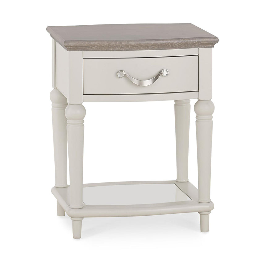 Bentley Designs Montreux Grey Washed Oak and Soft Grey Lamp Table with Drawer-2