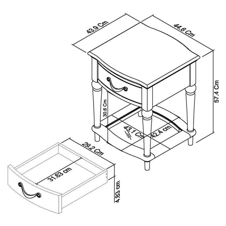 Bentley Designs Montreux Grey Washed Oak and Soft Grey Lamp Table with Drawer-4