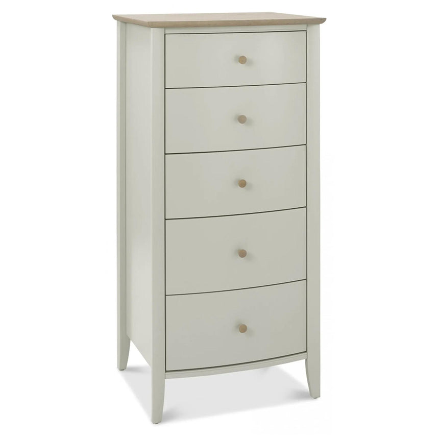 Bentley Designs Whitby Scandi Oak and Soft Grey 5 Drawer Chest-2