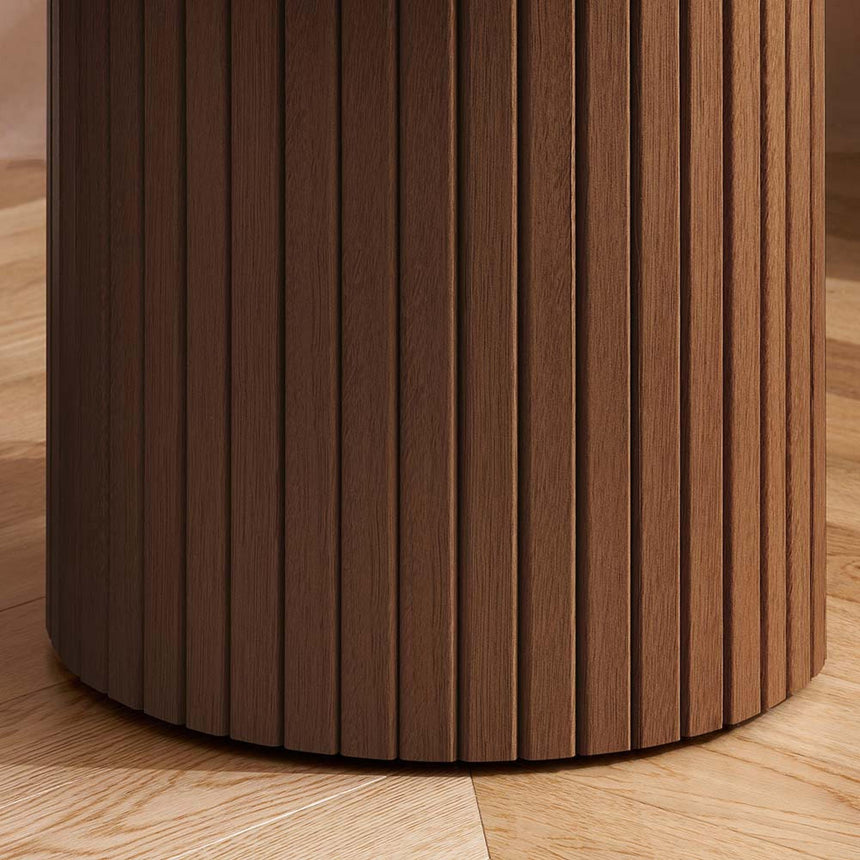 Axel Walnut Fluted Round Side Table-5