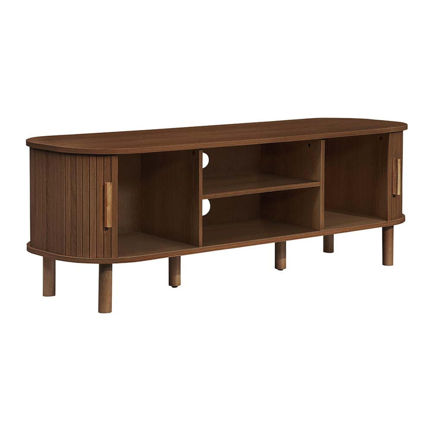 Axel Walnut Fluted 140cm Curved TV Unit-3
