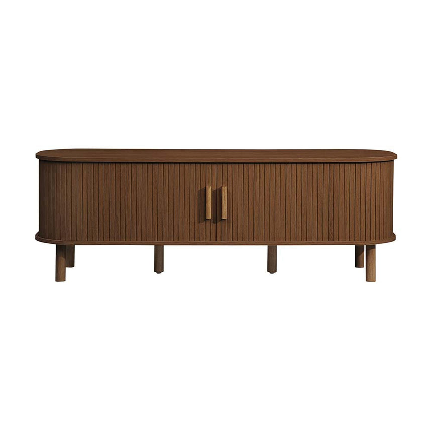 Axel Walnut Fluted 140cm Curved TV Unit-4