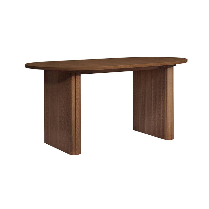 Axel Walnut Fluted 6 Seater Oval Dining Table-3