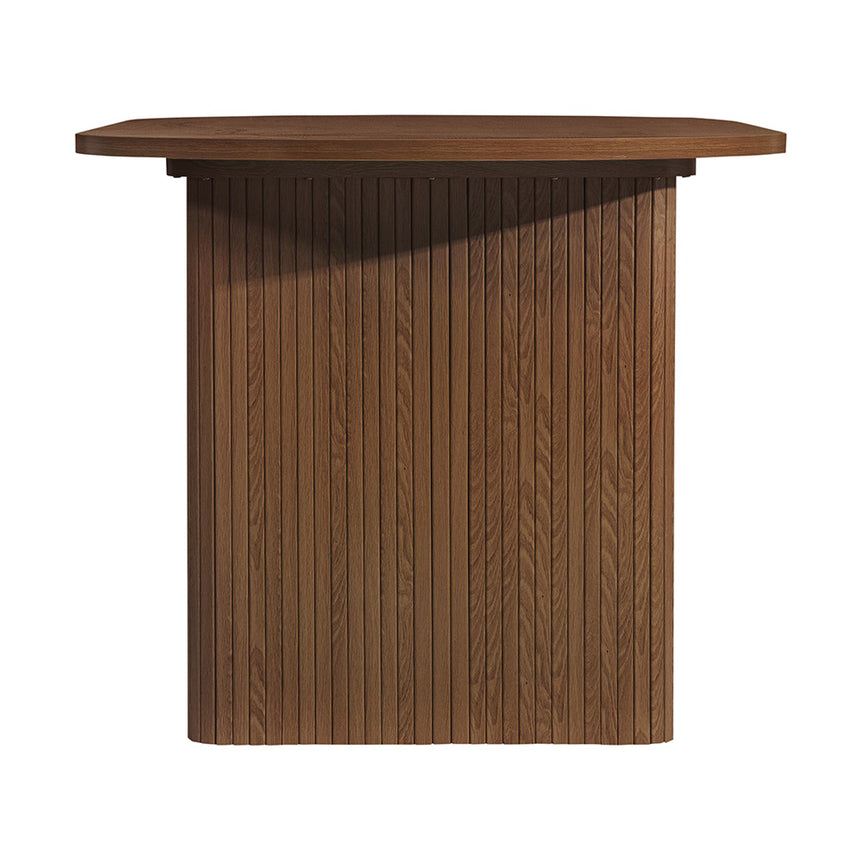 Axel Walnut Fluted 6 Seater Oval Dining Table-5