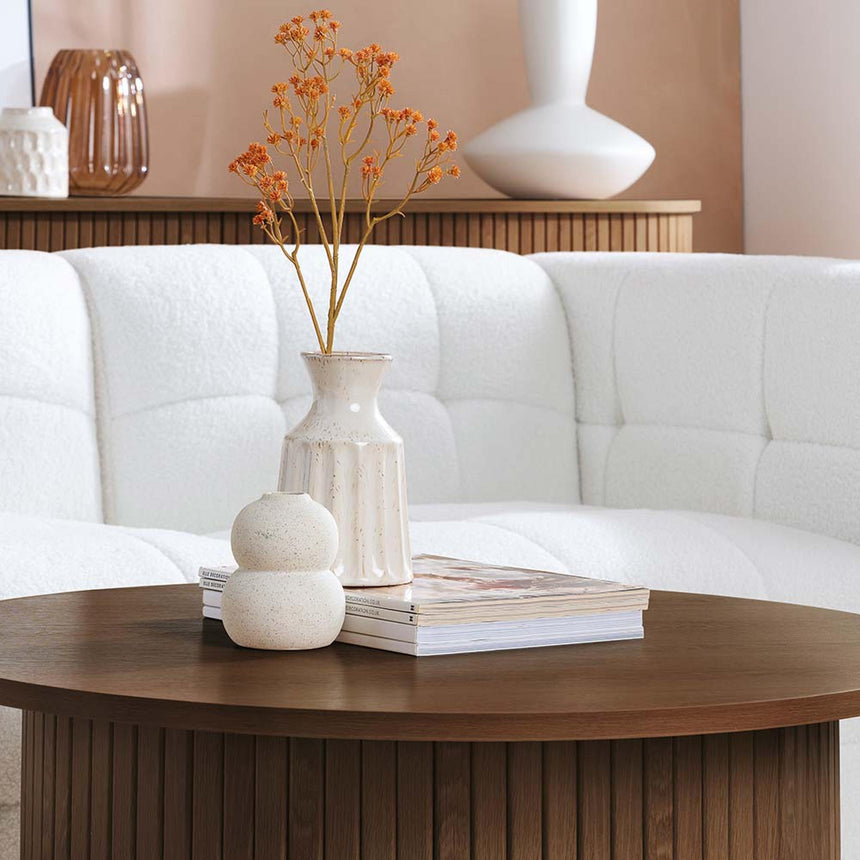 Axel Walnut Fluted Round Coffee Table-2