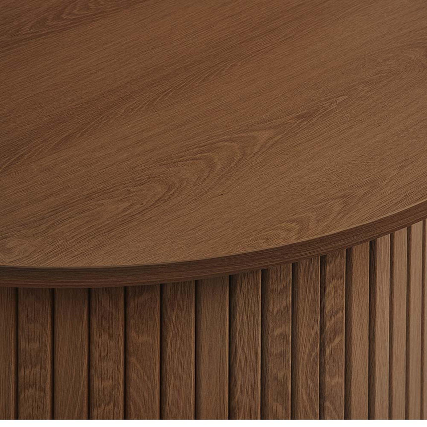 Axel Walnut Fluted Round Coffee Table-4