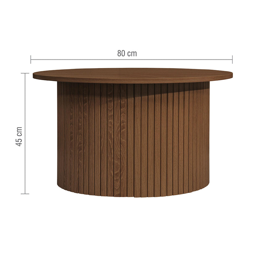 Axel Walnut Fluted Round Coffee Table-5