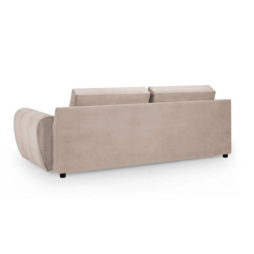 Azzuro Biege Velvet Fabric 3 Seater Sofa-2