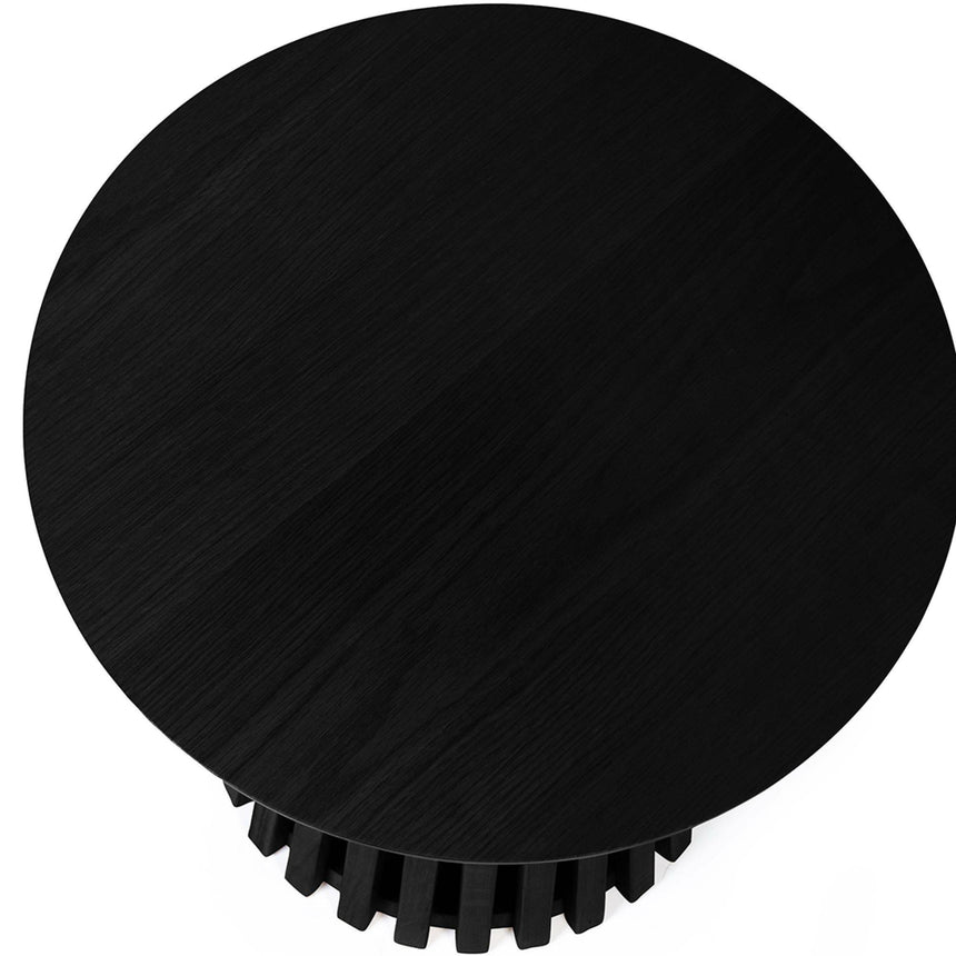 Ollie Black Round Lamp Table with Slatted Base-4