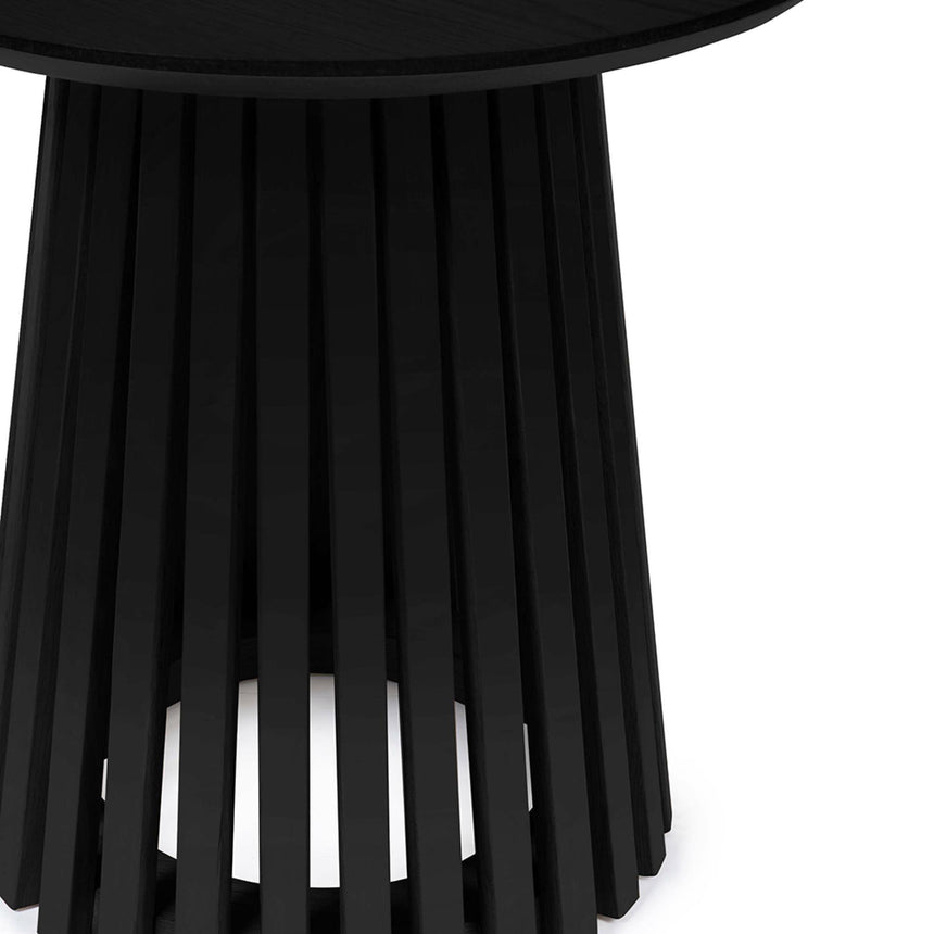 Ollie Black Round Lamp Table with Slatted Base-5