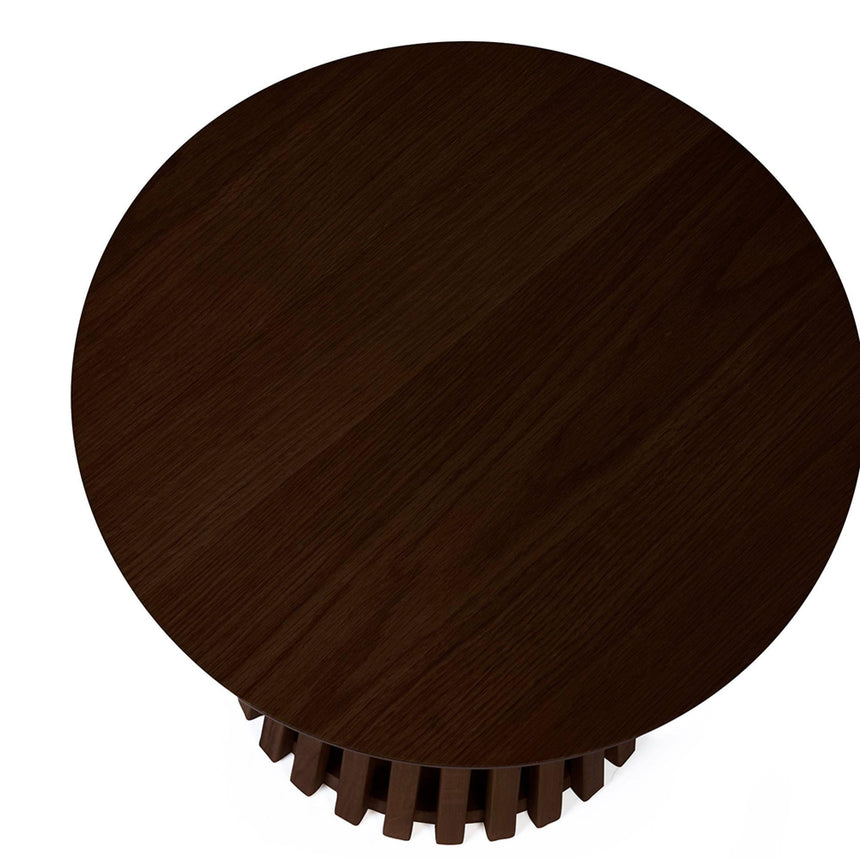 Ollie Dark Oak Round Lamp Table with Slatted Base-4