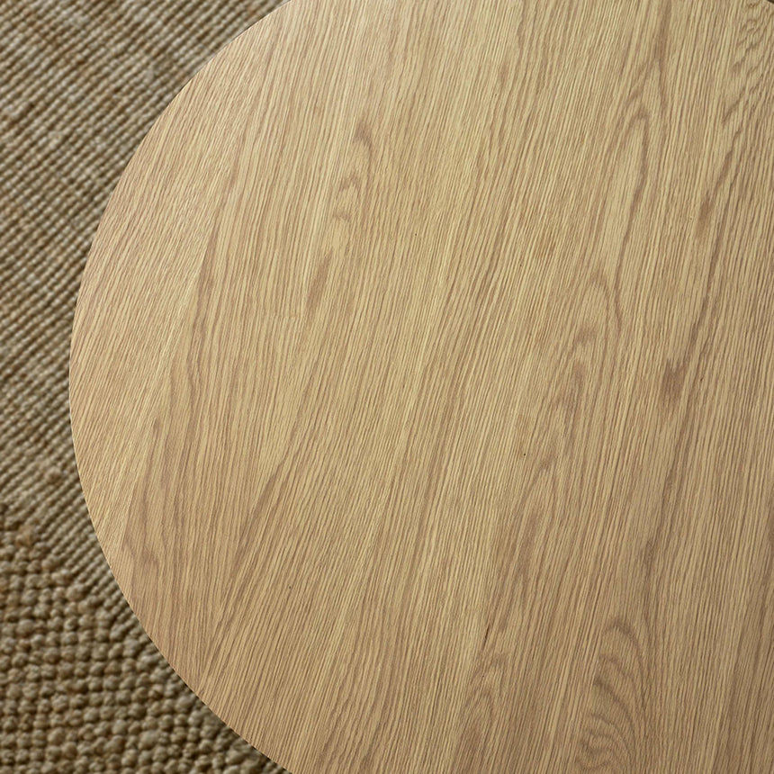Ollie Natural Oak Round Lamp Table with Slatted Base-5