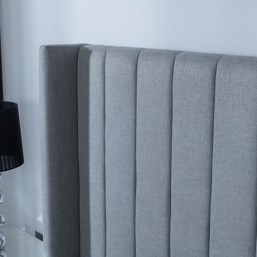 Annabelle Dark Grey Fabric 5ft King Size Ottoman Storage Bed-7